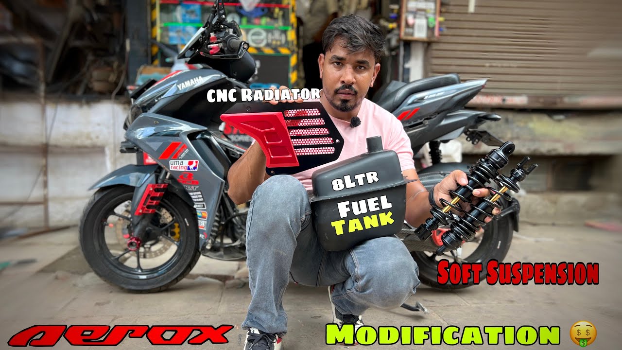 New Modification For Aerox 155 🔥| Aerox 155 Modification | Big Fuel tank | KTC Suspension 😲