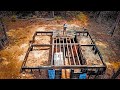 OFF GRID Wilderness LOG CABIN Build | Yakisugi Wood Foundation and Root Cellar