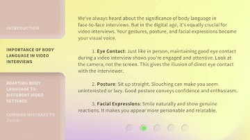 Mastering Body Language for Video Interviews