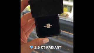 2.5 ct Radiant Cut Diamond Two-Tone Engagement Ring