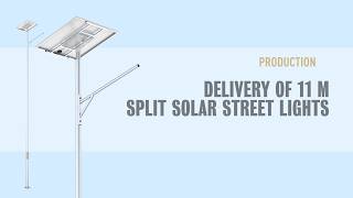 🚛 GoldenBright – Delivery of 11m Split Solar Street Lights (Open Top Container)
