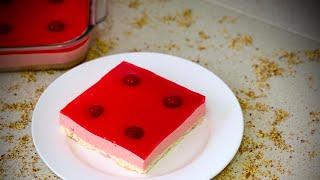Raspberry Jell-O cake recipe ( جالو كيك )