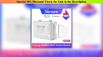 Best SONOFF 4CHPROR3 4 Gang 433Mhz RF Smart Switch Interlock Self-Locking Inching Modes Remote Cont