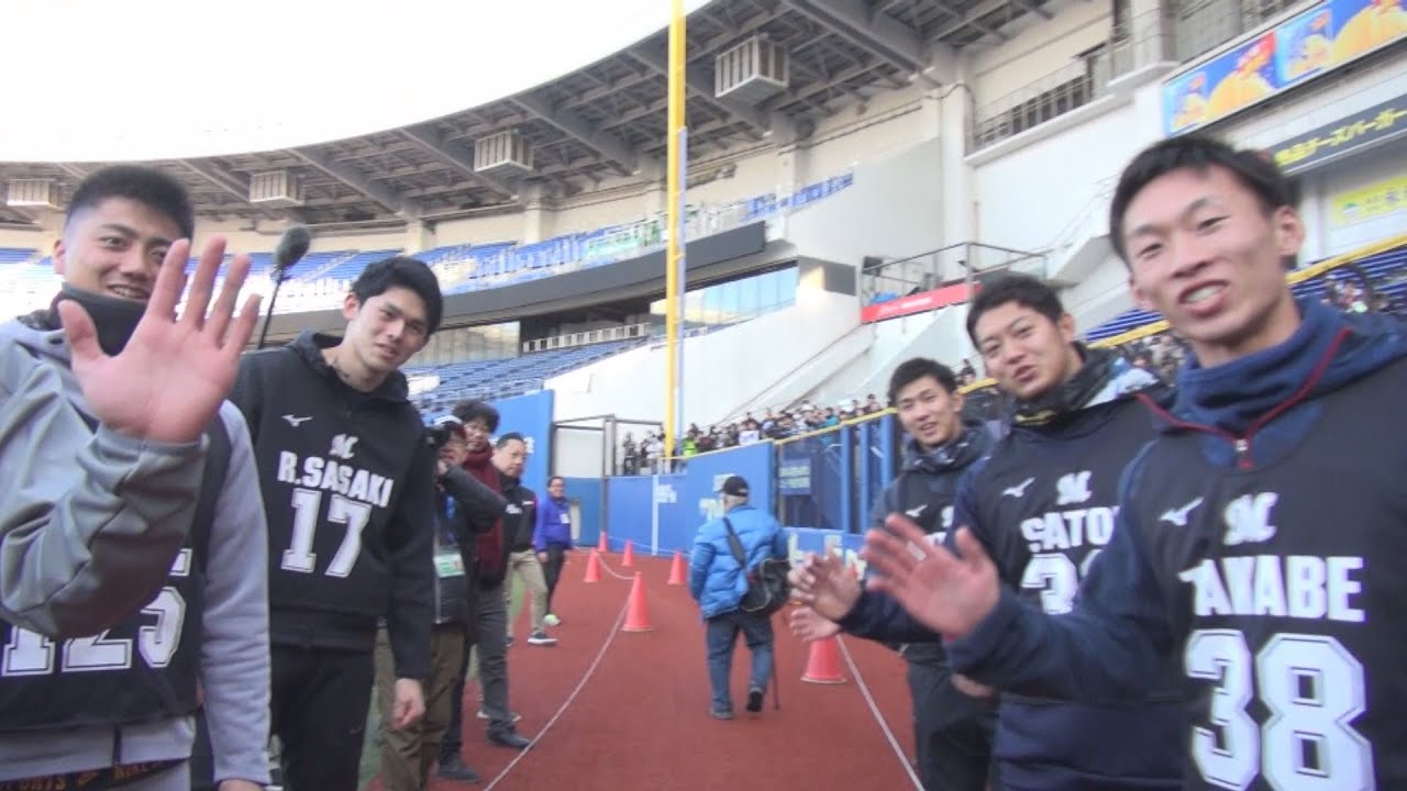 ZOZOマリンでの新人合同自主トレ最終日にカメラが接近【広報カメラ】