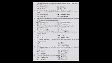 FYBCOM SEM-I | MATHEMATICAL AND STATISTICAL TECHNIQUES-I | Shares & Mutual Funds |MCQ