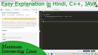 Maximum Intersecting Lines | Hindi | GFG POTD | C++ | Java