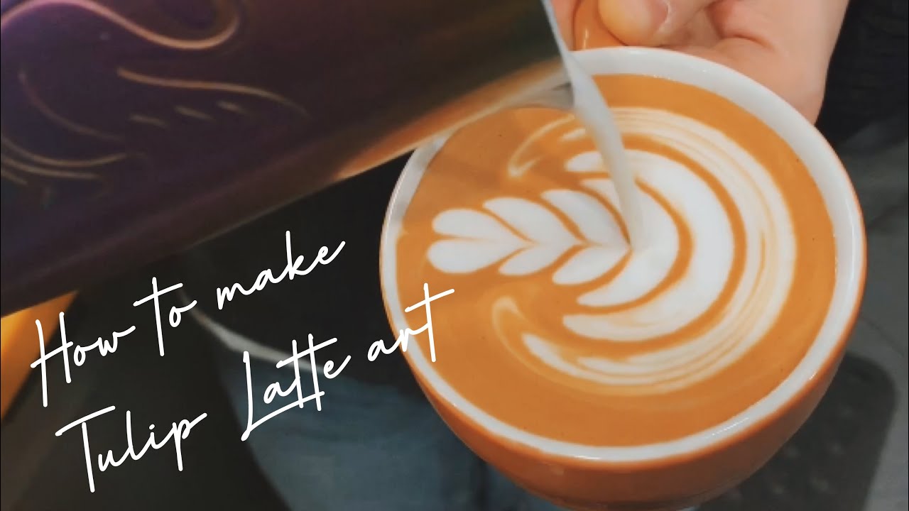 How to make Tulip Latte Art 🌷Cafe Vlog, Barista Latte Art Skills, Barista Joy