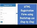 How to create a html registration form using bootstrap