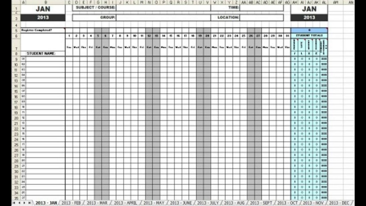 Employee meeting attendance sheet template