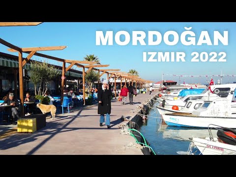 MORDOĞAN Izmir Walking Tour 2022 - Peaceful Seaside Town - Karaburun District, 11 Feb | Turkey 4K