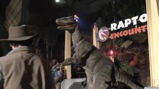 Jurassic Park Tango Raptor Encounter Full Nighttime Experience at Universal Studios Hollywood
