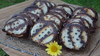 Soft zebra roll cake made with chocolate and biscuits. the kids, your
guests will love these striped sweet treats! ✅ check out valentina's
simply good fo...