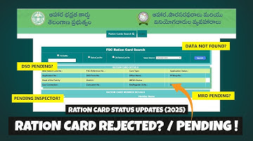 Ration Card Updates | DSO Pending, Pending Inspector, MRO Pending and Data Not Found Full Details 🔥