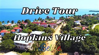 A drive through tour of the friendliest village in Belize, Hopkins village