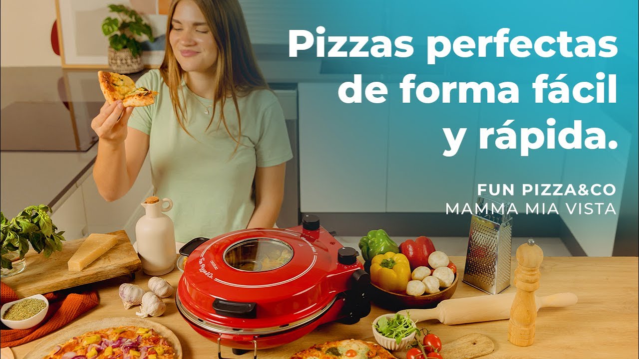 Horno eléctrico Fun Pizza&Co Mamma Mia Vista de 1200 W con ventana.