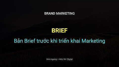 BRAND MARKETING BRIEF | Brief trước khi triển khai các hoạt động Marketing | Mini Agency Marketing