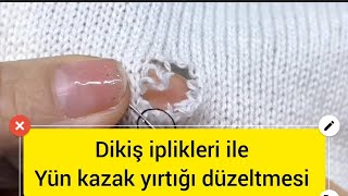 yırtık yün kazakları iz bırakmadan tamir etmek