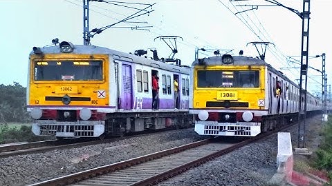 Similar Model Single Wind-Shield EMU Trains Crossing Big Curve Back to Back | Eastern Railways