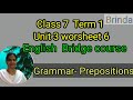7th English Work Sheet 6 Bridge Course Answer Key