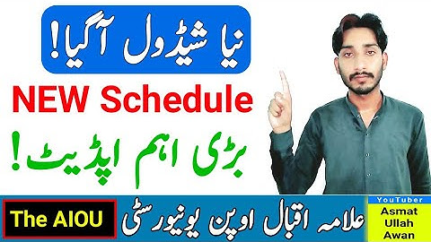 AIOU New Schedule | New Schedule Spring 2023 Workshop | AIOU Big Update | AIOU | The AIOU