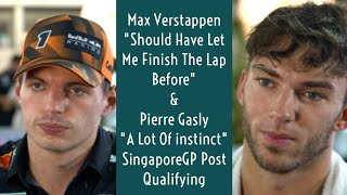 MAX VERSTAPPEN & PIERRE GASLY POST QUALIFYING INTERVIEW SINGAPORE GP 2022