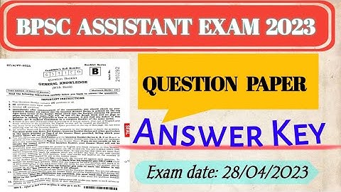 BPSC assistant exam 2023 answer key