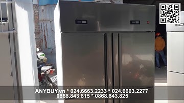 [ Tủ bảo quản thực phẩm] Tủ mát inox công nghiệp - Tủ mát inox 4 cánh 2 lốc và 2 ngăn độc lập