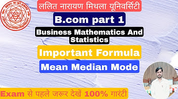 Important Formula Mean Median Mode lnmu