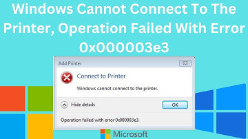 Windows Cannot Connect To The Printer Operation Failed With Error 0x000003e3 In Windows 11 / 10