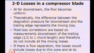 ⁣Mod-01 Lec-04 2D losses in Axial flow Compressor Stage : Primary losses