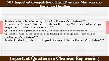 MCQ Questions Computational Fluid Dynamics Maccormacks Technique with Answers