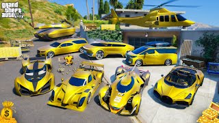 GTA 5  Stealing GOLDEN SUPER CARS with Franklin! (Real Life Cars #137)