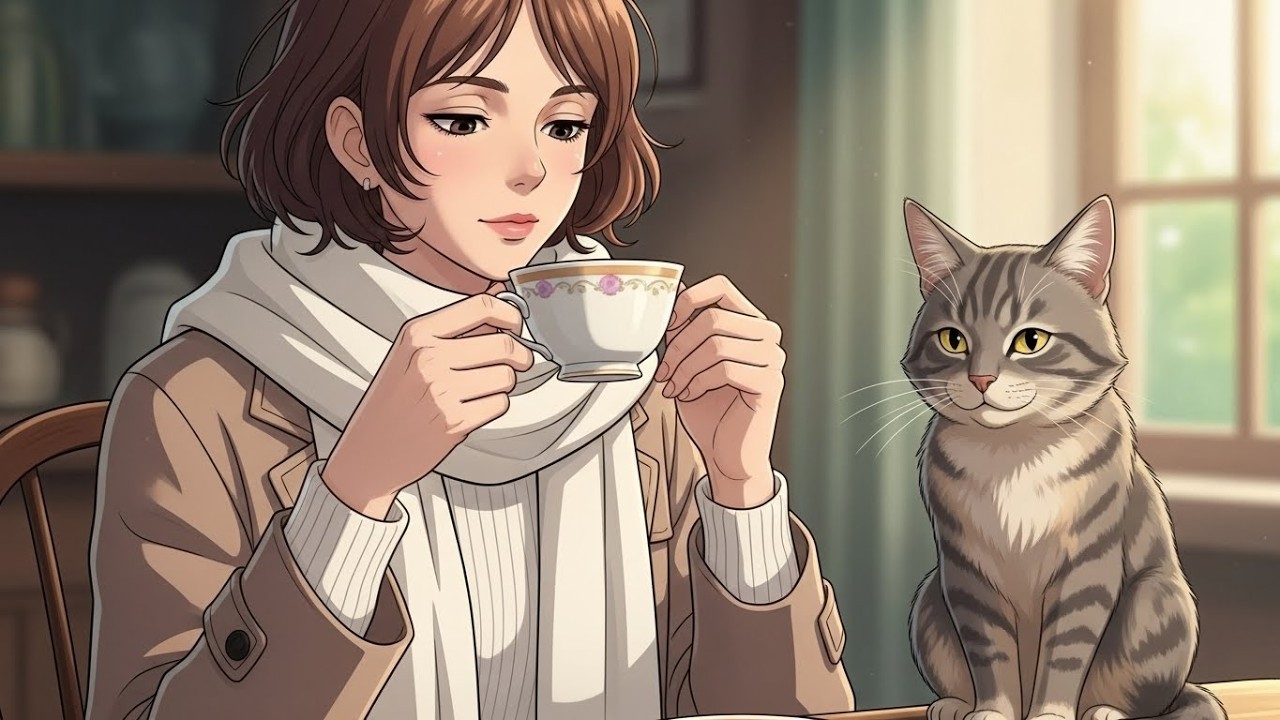 Walking the Old Path at Sunset | Leaves Underfoot, Cold Air & a Quiet Peace | Animation