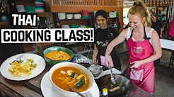 THAI FOOD COOKING CLASS! - Tom Yum, Khao Soi, Hot Basil and MORE! (Chiang Mai, Thailand)