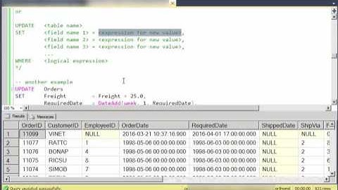 The UPDATE statement in SQL