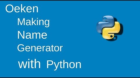 Making name generator program with python