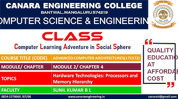 VTU ACA (17CS72) [Hardware Technologies: Processor and Memory Hierarchy] (M2 L1)