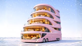 I Turned an Abandoned Double-Decker Bus Shell Into a 5-Story Pink Glass Motorhome (ASMR) screenshot 2