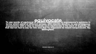 What does equivocate mean