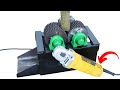 Twin angle grinder hack  make a twin angle grinder powered wood chipper  diy