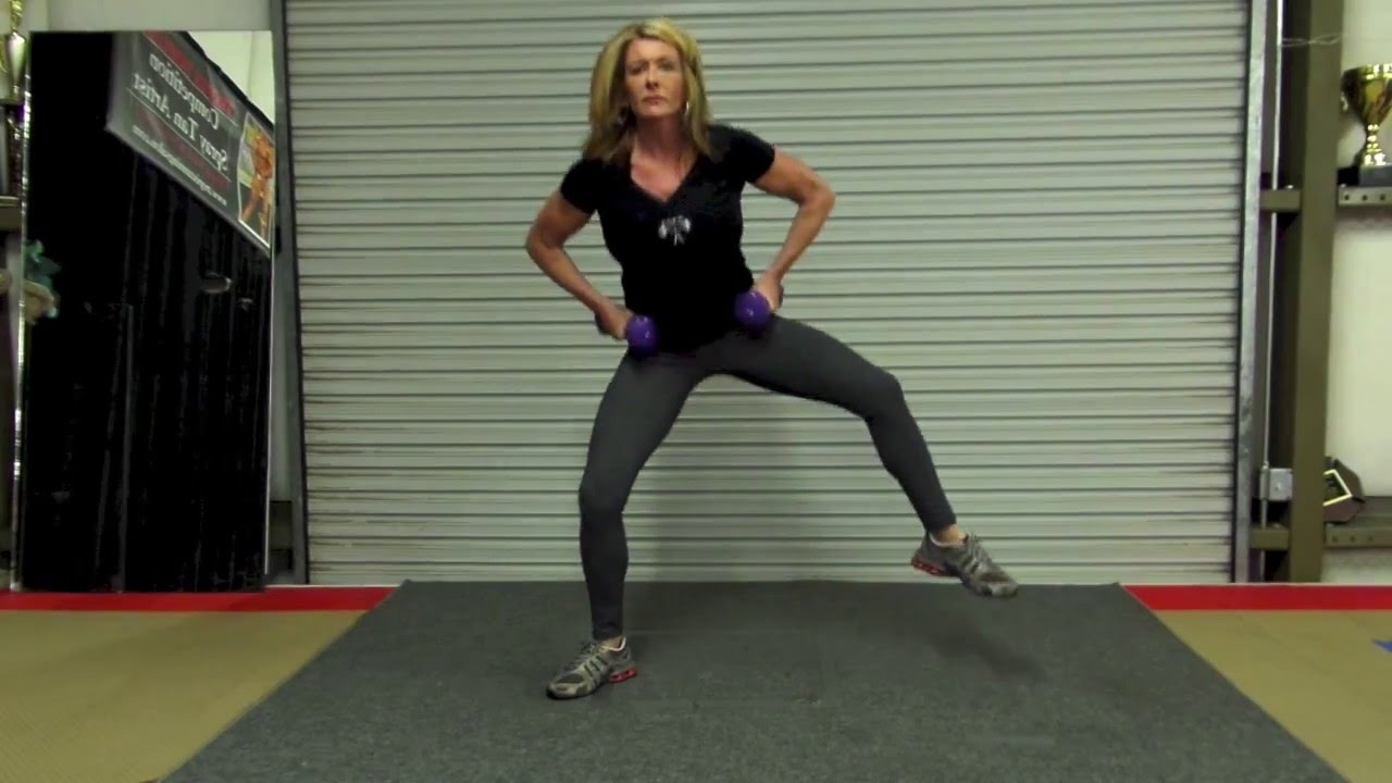 Sumo Stomp with Dumbbells - YouTube