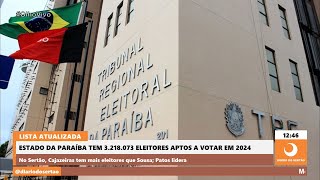 Paraíba tem 3.218.073 eleitores aptos a votar em 2024