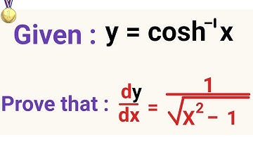 Derivative of inverse coshx arccoshx | hyperbolic Calculus