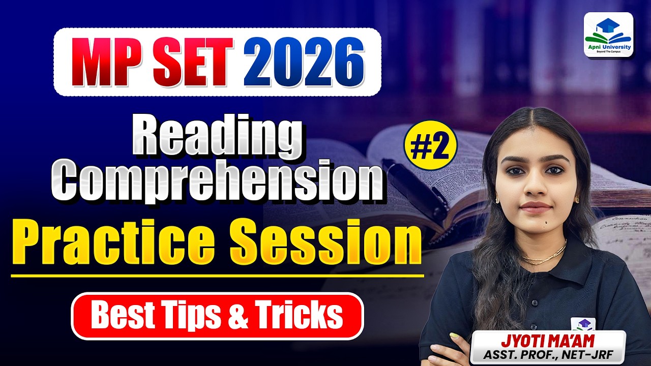 MP SET 2026 | Unit-3 | Reading Comprehension Practice | Best Strategy & Tricks Class 2 | Jyoti Ma’am