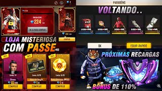 DATA DO PASSE DE SETEMBRO BARATO, PACOTES LCDP, PRÓXIMAS RECARGA, LOJA MISTERIOSA 18.0 - FREE FIRE