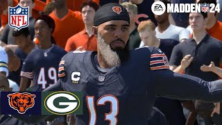 Madden 24 Keenan Allen Bears vs Josh Jacobs Packers (Madden 25 Update Roster) 2024 Sim 4K Game Play