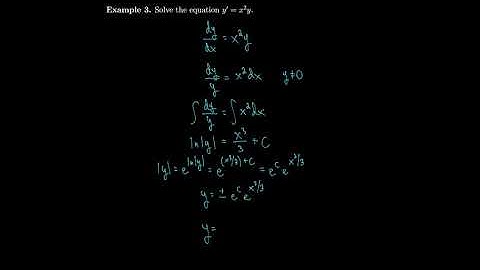 Calculus 9.3 Separable Equations