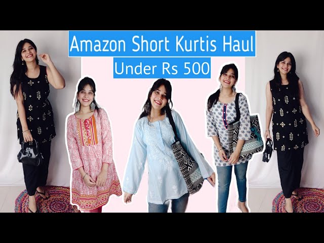Amazon short kurti haul Under 400/- |tunic top | Amazon brand myx kurti |  Amazon sale |Cotton kurta - YouTube