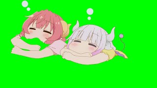 【4K GREEN SCREEN】Sleeping Kanna and Ilulu ~Miss Kobayashi's Dragon Maid S~ (Download link below)