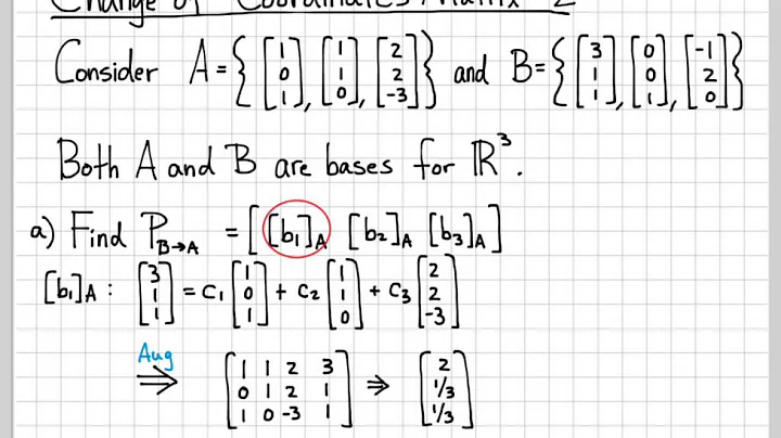 Linear Algebra Example Problems - Change of Coordinates Matrix #2